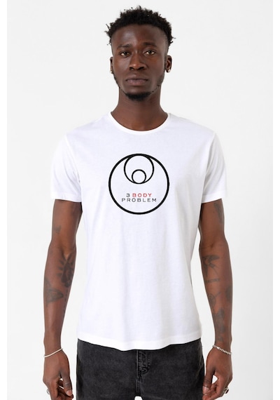 3 Body Problem Logo Beyaz Erkek Bisikletyaka Tshirt Çok Renkli