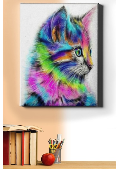 Webstyle Sayılarla Boyama Seti Kasnaklı Tatlı Pisicik 40 X 50 Cm