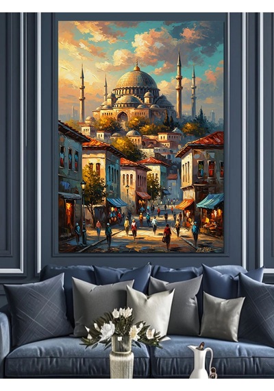 Ahşap Tablo İstanbul Süleymaniye Camii Ve Şehir