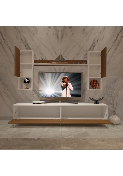 Decoraktiv Eko 5da Mdf Std Silver Tv Ünitesi Tv Sehpası Beyaz - Ceviz