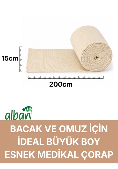 Alçı Altı Çorabı 15 Cm X 2 M, Pamuklu Esnek Medikal Stockinette