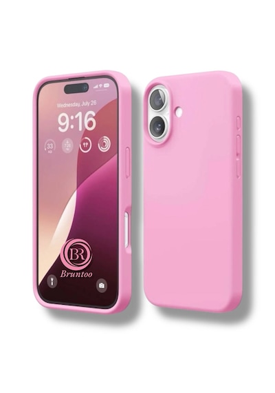 Apple Uyumlu iPhone 17 Kılıf Kamera Çıkıntılı Yumuşak Silikon İçi Kadife Lansman Kapak . Pembe