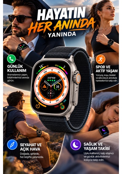 Beemen HK11 Ultra-a Bluetooth Arama Özellikli 49 MM Akıllı Saat (İthalatçı Garantili)