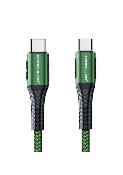 Dc43 Type-c To Type-c 1m Örgü 60w Hızlı Şarj Kablo - Yeşil Şarj Kablosu
