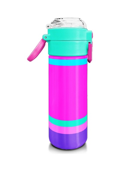 Coral High Kids Çok Renkli Pipetli Ve Direkt İçim Çelik Termos 500 Ml 31864 Pembe