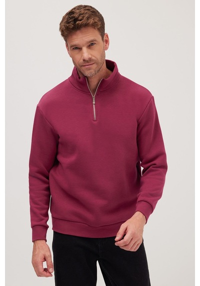 Tudors Unisex Relax Fit Rahat Kesim Pamuklu İçi Polarlı Yarım Fermuarlı Fuşya Dik Yaka Sweatshirt-35156 Fuşya Tudors Unisex Relax Fit Rahat Kesim Pamuklu İçi Polarlı Yarım Fermuarlı Fuşya Dik Yaka Sweatshirt-35156 Fuşya