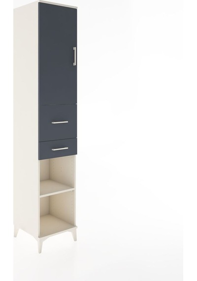 Hyperion Dolap 4 Raflı 2 Çekmeceli Tek Kapaklı 44x44x221 Aytaşı-antrasit Aytası