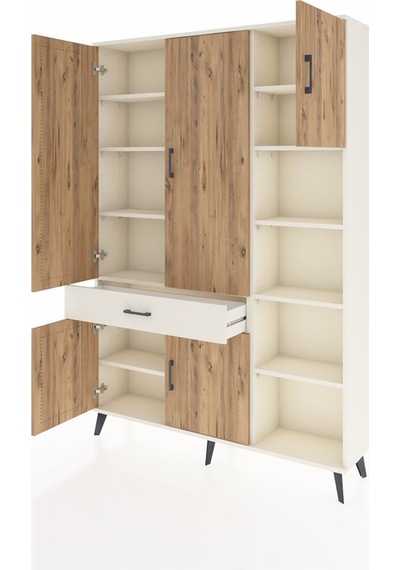 Arges Dolap 10 Raflı Tek Çekmeceli 5 Kapaklı 132x30x195 Aytaş... Aytaşı