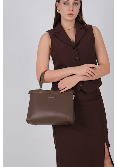 Silver Polo Sp1237 Kadın El Çantası Cilt Kahve-kahve