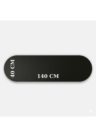 1 Adet Deri Runner-40x140 Cm-deri Masa Örtüsü Siyah