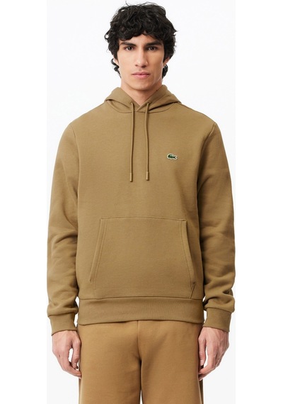 Lacoste Men's Classic Hoodie Sweatshirt Erkek Ayarlanabilir Kapüşonlu Organik Pamuk Sweatshirt Bej