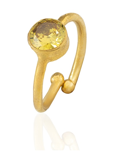 Kadir Jewellery 22 Ayar Altın Kaplama Zirkon Taşlı Ayarlanabilir Kadın Minimal Yüzük Sarı 10326216