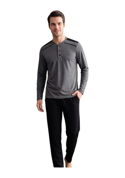 Over Sleep By Poleren Over Sleep 2400 Erkek Kışlık Süprem Pijama Takımı Antrasit