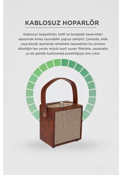 Özel Üretim Bluetooth Hoparlör Wooden Case X2 Kahverengi Unisex Ses Sistemi Yetişkin