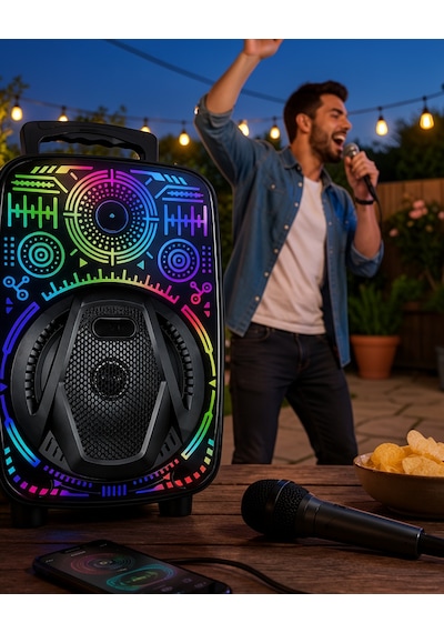8 İnç Rgb Işıklı Taşınabilir Bluetooth Hoparlör Uczzzlf3880hoparlör