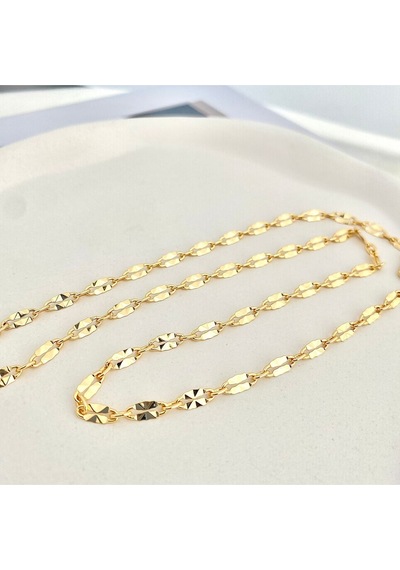 Ezme Kolye Kadın İtalyan Ezme Kolye Ezme Pullu Gold 50cm Gold
