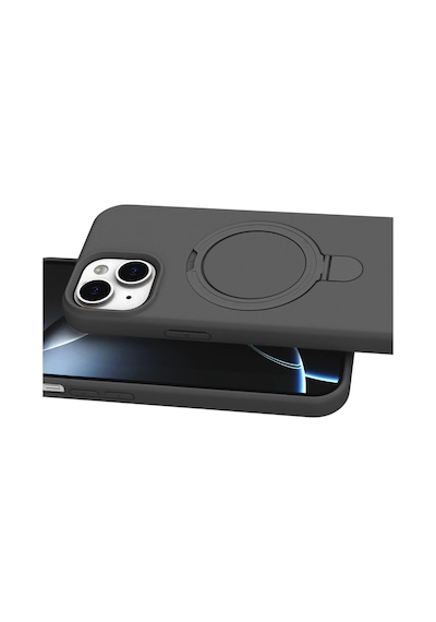 Apple Uyumlu iPhone 15 Plus Regal Magsafe Standlı Kapak Titan Gri/