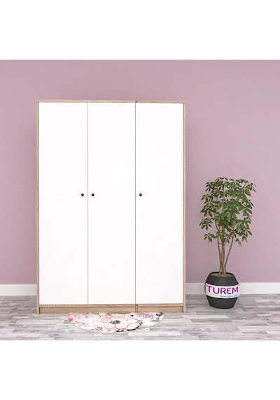 Troy 3 Kapılı Gardırop Mdf Sis Gri