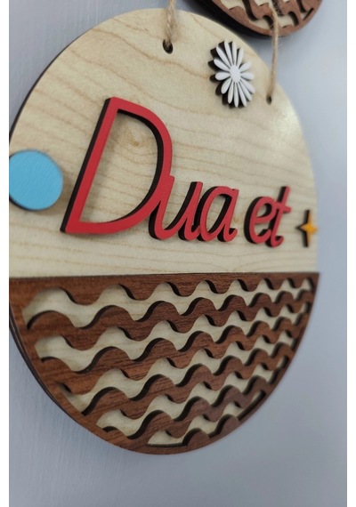 Sabret Şükret Dua Et 2d Mdf Lazer Kesim Akçaağaç Ceviz Kapı Ve Duvar Süsü