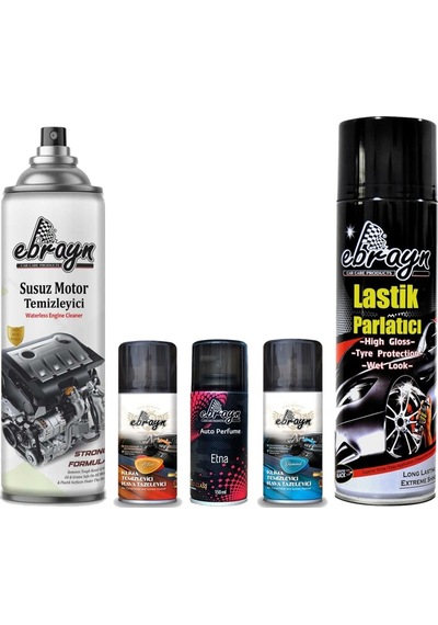 Lastik Parlatıcı Klima Ve Motor Temizleyici Koku Ebrayn 5 Parça