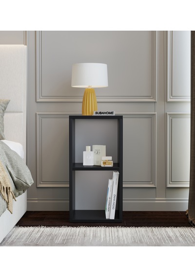 30 Cm Mdf Modern Siyah Komodin Çok Amaçlı Yan Sehpa