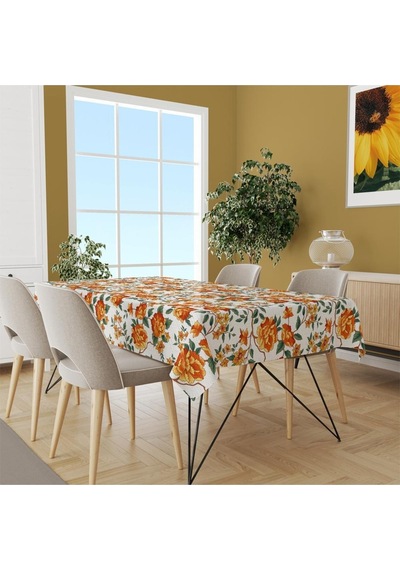Orange Lotus Masa Örtüsü -turuncu Çok Renkli