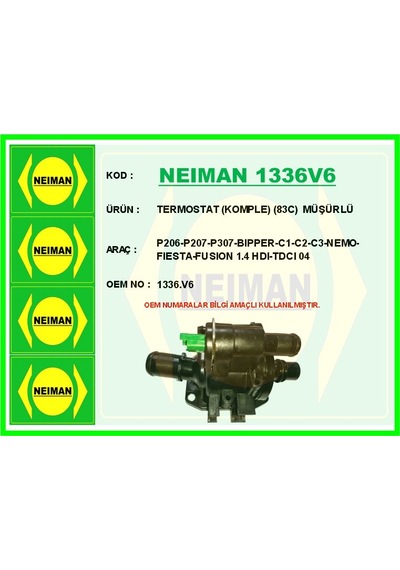 Bescher Termostat Komple Sensörlü Fiesta-peugeot-citroen 02 1.4 Hdi-tdci Euro 4 Neıman 1336v6 1336.v6-2s6q 8a586 Ad