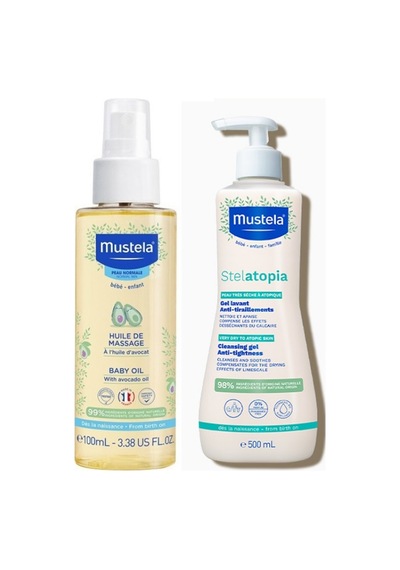 Mustela Bebek Masaj Yağı 100ml - Stelatopia Temizleyici Jel 500ml
