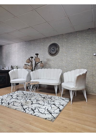 Zafir Beyaz Boyalı Tel Ayak Papatya Çay Seti Koltuk Takımı , Balkon, Salon, Ofis, Cafe Koltuk Takımı Krem Zafir Beyaz Boyalı Tel Ayak Papatya Çay Seti Koltuk Takımı , Balkon, Salon, Ofis, Cafe Koltuk Takımı Krem
