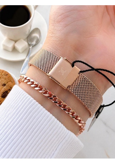 Daniel Klein 2 Yıl Garantili Hasır Çelik Kordon 3 Atm Suya Dayanıklı Kadın Kol Saati Hs12809.4 Rose Gold