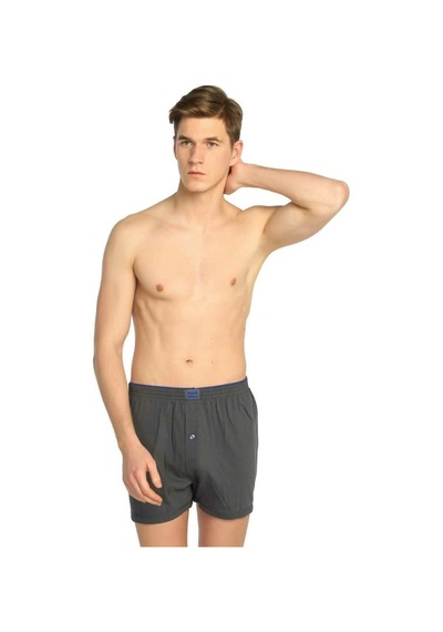 Tutku 0117 Erkek Penye Düz Boxer Füme