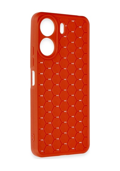 Newface - 488 - Xiaomi Redmi 13c Kılıf Petek Silikon Kapak - Csmo-tex - - Kırmızı