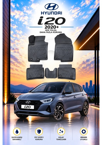 Hyundai İ20 2020+ Aracınıza Özel Üretim Havuzlu Paspas Takımı A+ -mod-