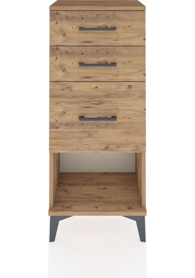 Arges Komodin 3 Çekmeceli 44x30x106 Çam-çam Çam