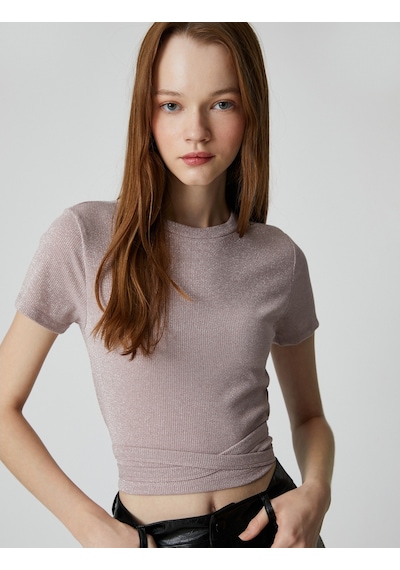 Koton Crop Tişört Bisiklet Yaka Kısa Kollu Simli Beli Bağlamalı Pembe 3sal10104ık 3SAL10104IK253 Gül Rengi Koton Crop Tişört Bisiklet Yaka Kısa Kollu Simli Beli Bağlamalı Pembe 3sal10104ık 3SAL10104IK253 Gül Rengi