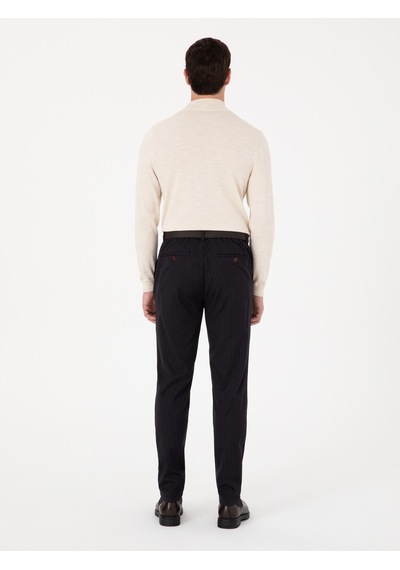 Cacharel Lacivert Carrot Fit Kanvas Pantolon