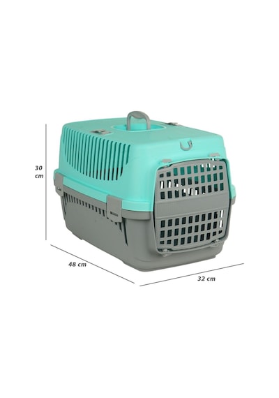Pribor Hz-100 Kedi Köpek Evcil Hayvan Taşıma Çantası Box Orta Boy Çok Fonksiyonlu Su Yeşili Gri