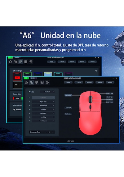 Freewolf A6 Kablosuz Oyuncu Mouse Paw3311 1000 Hz 24000 Dpı Profesyonel Bluetooth Üç Modlu Bağlantı -