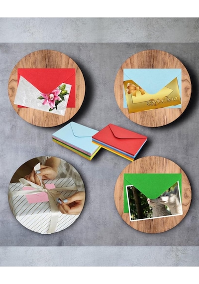 Pera İstanbul Renkli Küçük Zarf 7x9 Cm 100 Lü Paket