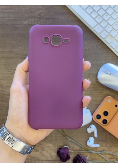 Samsung J7 2015 Uyumlu Kamera Korumalı Darbeye Dayanıklı Renk Atmayan Fab Silikon Kılıf Mor