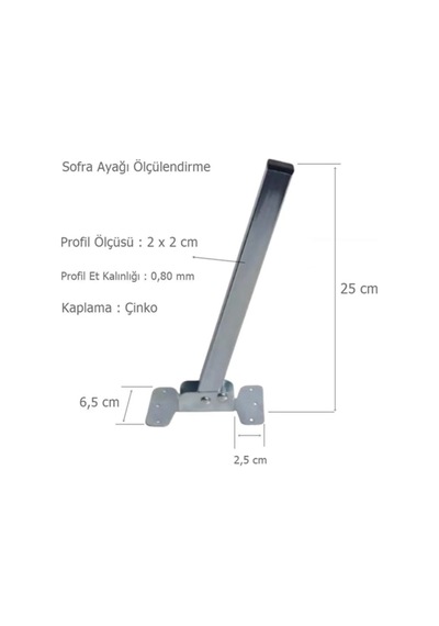 Metal Yer Sofrası Ayağı 23 Cm 4 Adet Yemek Yufka Açma Sofrası Için Katlanır Metal Sofra Ayağı Gri