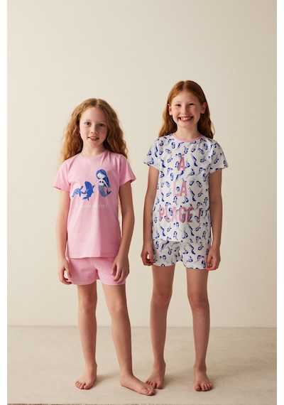 Penti Kız Çocuk La Plage Baskılı 2li Pijama Takımı Çok Renkli