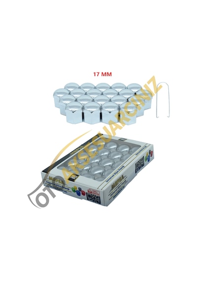 A Kalite Mefsa Bijon Kapağı Düz 17 Mm Krom 20 Li Set