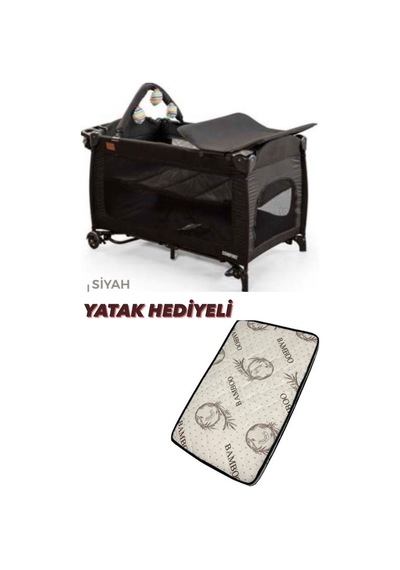Öykü Bebek Diyari Yatak Hediyeli Oyun Park Beşik Siyah