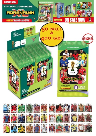 Dünya Kupası 2026 Panini Adrenalyn Xl Dev Set Koleksiyonluk Mega Kutu Kart Full Seri 829 Kart
