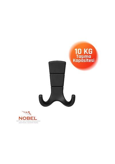 Mina Lüks Askı, Metal, Vestiyer Askı, 125 Gr, Dolap Askılık, Duvar Askılığı, Mat Siyah Vidalı