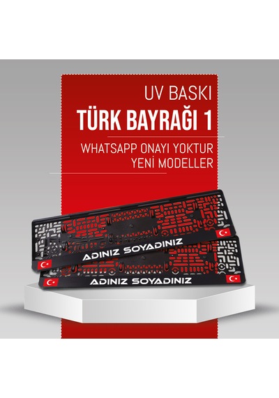 Türk Bayrağı 1 Plakalık, 2 Adet Premium Uv Baskı, Plakalıkhane