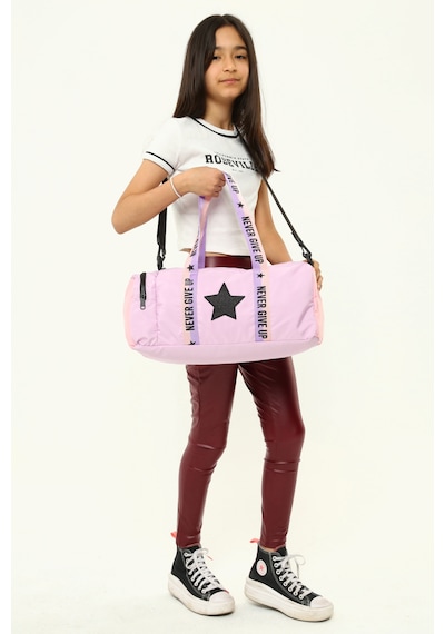 İcone Bag Çocuk Yıldız Logolu Spor Çanta, Çocuk Spor Çanta, Fermuarlı Detaylı Çocuk Spor Çanta Lila