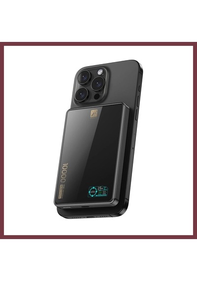 Storeşahin Pw598 10.000 Mah Dijital Göstergeli 20w Type-c Ve 15w Kablosuz Şarj Pd Hızlı Şarj Magsafe Powerbank - Siyah Shn0720