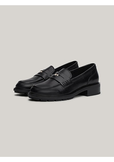 Tommy Hilfiger Kadın Deri Loafer Ayakkabı Fw0fw08029bds Siyah